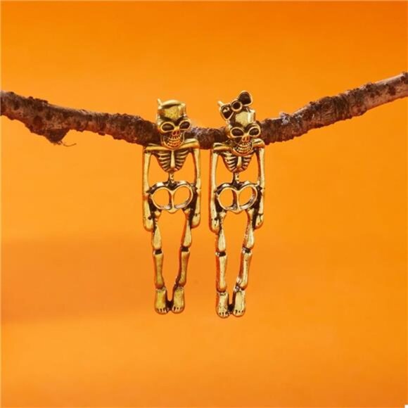 Halloween Skeleton Drop Earrings - Picture 7 of 11